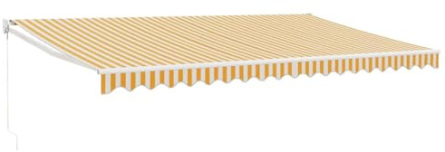 vidaXL Toldo retráctil Aluminio y Tela Amarillo y Blanco 5x3 m, toldo, toldo de Patio, toldo de jardín, toldo para Puertas, toldo de terraza