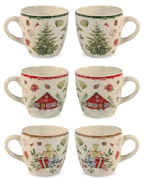 H&H Set 12 tazze caff Xmas Carol assortite CC 100