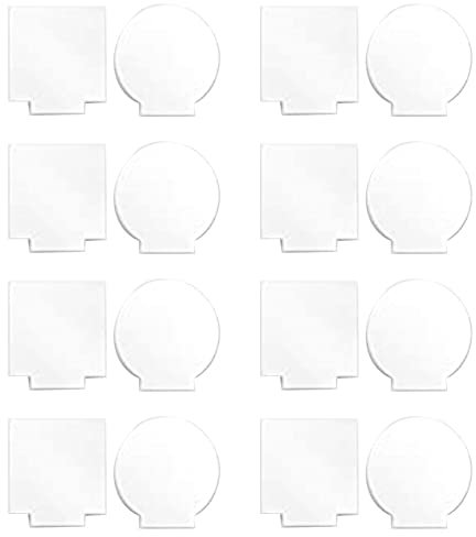 CENMEN Lot de 16 feuilles acryliques - 16 pièces - 2 mm - En verre organique transparent - Plaques rondes carrées