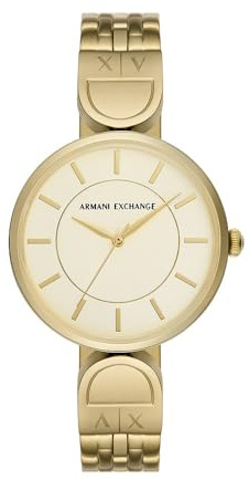 Armani Exchange Watch For Women, Quartz Three hand movement and 38 mm Case Size with Stainless steel strap