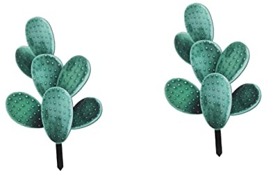Yardwe Stztue Cactus Exterieur 2 Pièces Carte De Cactus Pelouse Décor De Jardin Fleuri Statue De Cactus en Plein Figurines De Cactus Piquets De Jardin Plantes pour L' Faux Cactus Acrylique