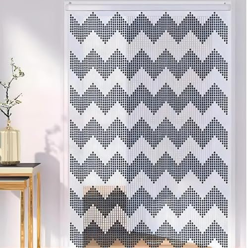 Eiauiuo Fadenvorhang Moderner Acryl Perlenvorhang Perfekt Als Türvorhang Oder Raumteiler Im Wohnzimmer Schlafzimmer Und Büro Acryl Perlen & Aluminium Schiene(Wellen,100x230cm(100 Stränge))
