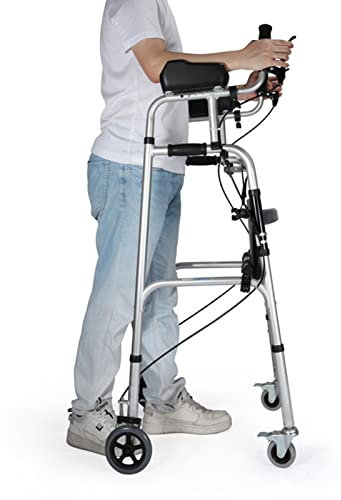 sjdoPulse Gehgestell Mit Rädern, Höhenverstellbarer Rollator Mit Armlehnenpolstern Und Rädern, Faltbare Mobilitätshilfen Für Ältere Menschen Mit Behinderung, Gehhilfe