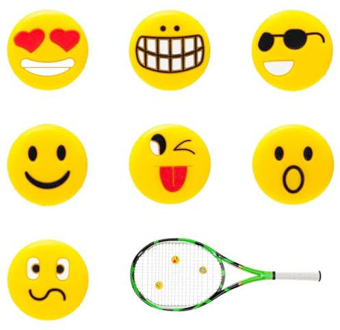 SGERUFZ 7 Stück Tennis-Vibrationsdämpfer, Animal Damper Tennisvibration, Emoji mit Tennisdämpfer, Geeignet für Tennisspieler und Badmintonschläger