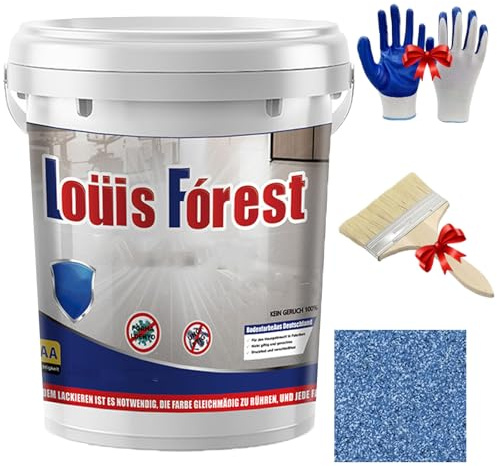 High-Gloss Marble Effect Epoxy Floor Coating, Forubom Floor Paint, Forubom Garage Floor Paint Concrete, Waterproof Water-Based Epoxy Basement Floor Paint, Marble Paint (Sapphire Blue,0.5kg)