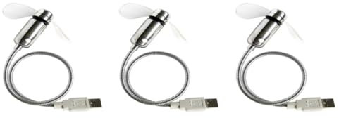 UKCOCO 3pièces Ventilateur Usb Led Avec Affichage Horloge Ventilateur Flexible à De Pour Ordinateur Portable Mini Éclairant Pour Bureau Et Détente