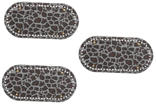 SHINEOFI 3 Pezzi di Base Inferiore per Borsa in Pelle Pu Stampata Fai da Te Accessori da 25 * 12 Cm Base Inferiore per Borsa in Pu Lavorata all'Uncinetto Stampa Leopardata 12 * 25 Cm