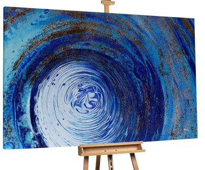 KunstLoft Ölgemälde 'Enchanted Swirl' 180x120cm | Original Handgemalte Gemälde | Modern | Blau | Leinwand-Bild Ölgemälde einteilig groß | Modernes Kunst Ölbild