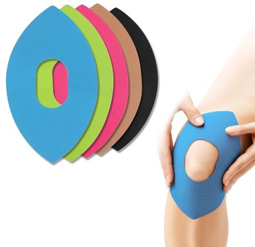 CPENG 10 Stück Knie Tape Sport Vorgeschnitten, Kinesiotapes Knie Stabilisierung mit Fünf Farben, Atmungsaktiv und Komfortabel, Kinesiologie Tape Elastisches für Knieschmerzlinderung und Unterstützung