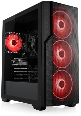 Gaming PC - AMD 5500, RTX 5060, 16 GB RAM, 1 TB SSD, WLAN, Windows 11 | Ryzen 5 6x 3.6 GHz, 8 GB VRAM, M.2 NVMe, DDR4, Wifi, Win11 Home, günstiger Computer für Zocker, Rechner zum Spielen (A12112)