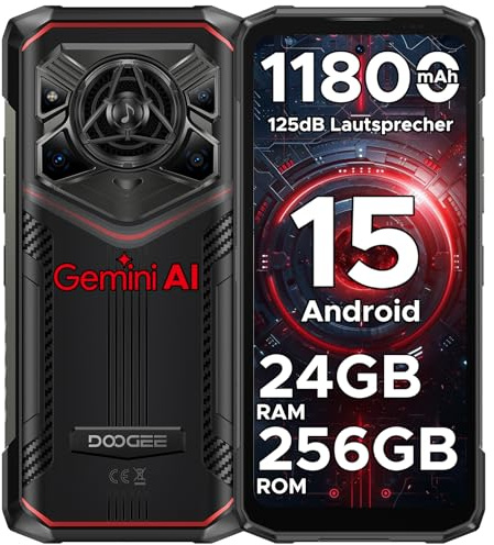 DOOGEE Blade 20 Pro Outdoor Handy Ohne Vertrag Android 15, 24GB RAM/256GB ROM(2TB) 11800mAh Akku, 50MP+20MP+8MP, 125dB Lautsprecher Outdoor Smartphone, 6.6 HD+90Hz, 3 Card Slots/NFC/Face ID/OTG/GPS