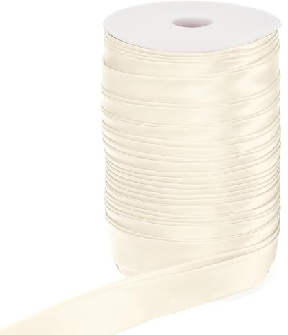 PATIKIL Doppelt Gefaltetes Bias Band Bias Einfassband Satin Stoff Beige | 1 Zoll X 55 Yard, Kontinuierliches, Für Nähen Quilten Säumen Saumverarbeitung Paspelieren Bekleidung Basteln