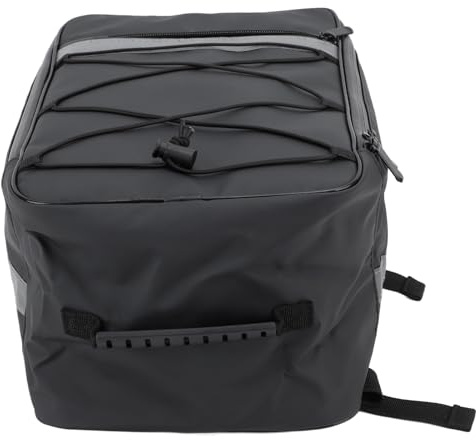 ZASCHMOY 15L Rear Bike Rack Bag with Saddle Design for Electric and Standard Bikes - Portable Trunk Carrier with Reflective Straps - Black