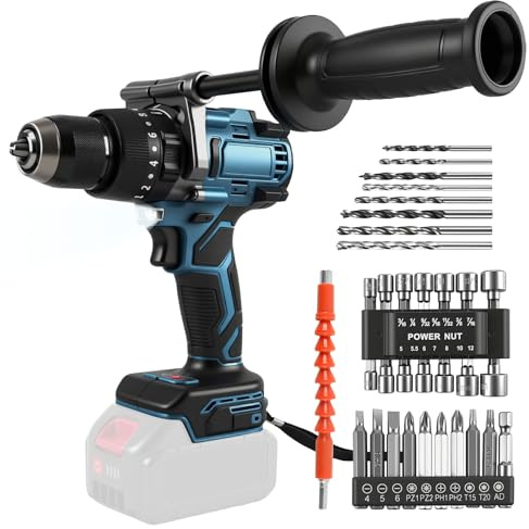 FormiPow Perceuse Visseuse Sans Fil, Percussion Sans fil pour Makita 18V batterie, 140Nm Percussion, 20+1 Réglages de Couple, 2 Vitesses, idéale pour percer et visser (non batterie et chargeur)