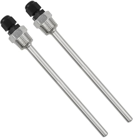BEASAFY 2 Pièces Puits Thermométrique, Filetage G 1/2 Thermopocket, Manchons de Plongée en Acier Inoxydable 304, Tuyaux de Protection pour Sonde de Température (150mm)
