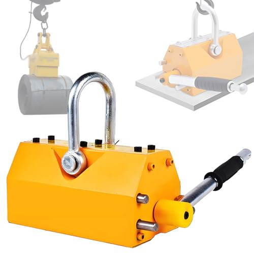 BOOZXCV 880/1320lbs Steel Magnetic Lifter for Hoist, Shop, Plate Steel, Round Bar, Lifting Magnet with Release, Permanent Lift Magnets, Magnetism Without Electricity,600kg (400kg)