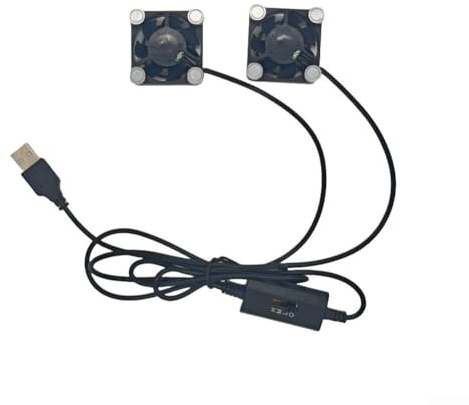 Double ventilateur USB compact de 40 mm avec 3 réglages de vitesse, améliore l'efficacité de refroidissement pour ordinateurs portables et autres appareils (B)