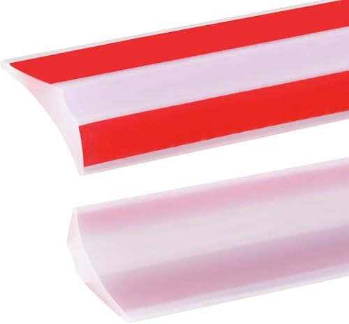Zayejod 3 Metri Trasparente Barriera Doccia Ferma Acqua Silicone Doccia per Barriera Stop Acqua Soglia Striscia di Ritenzione Bagno Arresto Doccia Autoadesivo, 2.5cm(Due adesivi di supporto)
