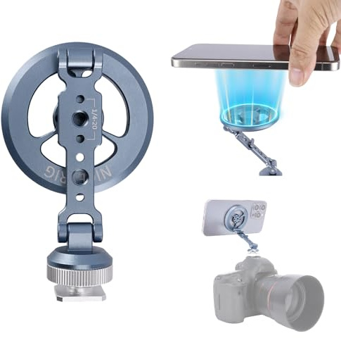NICEYRIG Magnetische Metall-Telefonhalterung mit Kaltschuh-Halterung, Magsafe-Adapter | Für Stativhalterung, Selfie-Stick, Einbeinstativ, Kamera-Überwachung, kompatibel mit iPhone 16/15/14/13/12 Serie