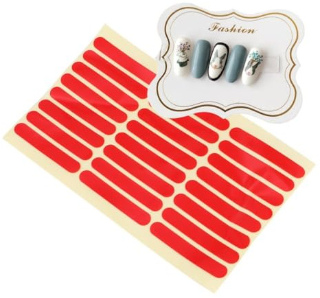 HONITANO Cinta Adhesiva de Doble Cara Color Aleatorio Resistente y Casi Invisible 3 Piezas de Acrílico Rojo para Decoración de Uñas Adecuado para Amantes del Salón de Uñas