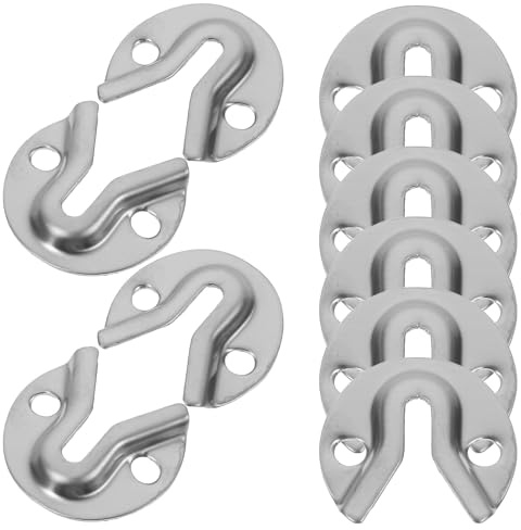 WOONEKY 10pcs Wall Picture Frame Hangers Round Brushed Metal Interlocking Hooks for Furniture Frames Mirrors Headboard Wall Mounting Brackets Hanging Buckle