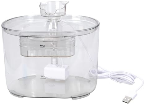 Limtula Fontaine à eau potable transparente pour animaux de compagnie - Filtre de circulation automatique - Distributeur pour petits chiens - Distributeur pour petits chats