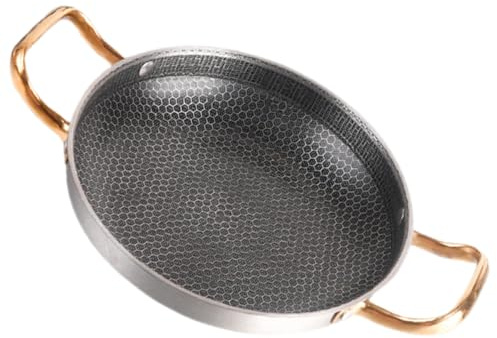 Mikikit Padella in Acciaio Inox Nido d Ape Antiaderente Leggera e Maneggevole Adatta Gas Elettrici e Induzione per Cucinare all Aperto
