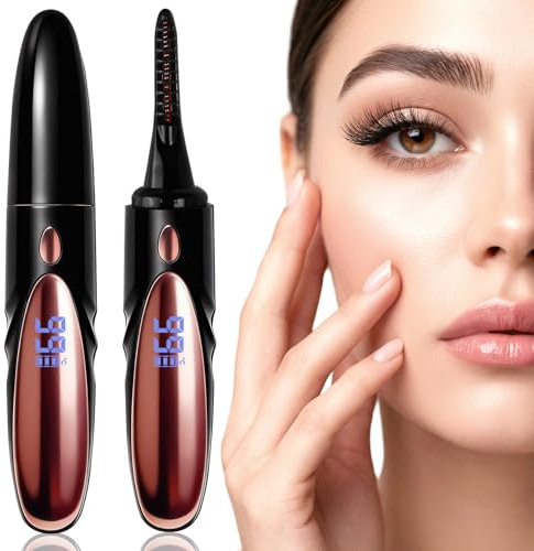 Focenat Wimpernzange Beheizbar,Wimpern curler,Beheizbare Wimpernzange,Beheizte Wimpern zange,Elektrische Wimpern zange,8 Sekunden Schnelles Aufheizen,4 Temperaturmodi,Für Alle Wimpern (Schwarz)