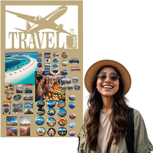 Anwicar Magnettafel Klein & Groß Gold 50x30 cm | Magnetisches Stahlboard für Magnete, Fotos und Notizen, Beschreibbar, Montageset inklusive