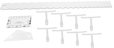 JECOMPRIS Kit Herramientas Guitarra 12 Piezas Medidor Acción Cuerdas Regla Trastes Calibrador Radio para Guitarra Eléctrica Acústica, Accesorio Luthier Portátil para Reparación y Ajuste