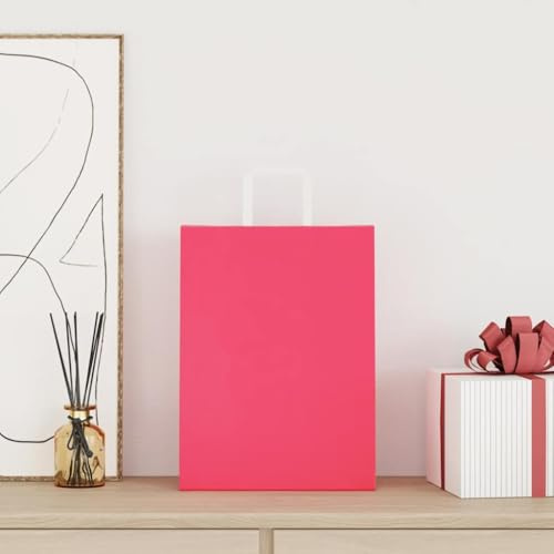Lumanois Papiertragetaschen 50 STK. mit Henkeln Rosa 26x12x35 cm,2.52kg,4101884