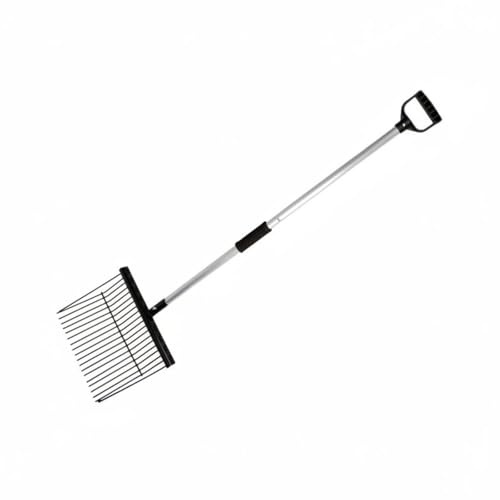 Hellery Horquilla para Estiércol Caballos Pala Horca Estiércol Herramienta Agropecuaria Cabeza Ancha Cobertura Amplia Mueve Residuos Agarre Seguro Adecuada para s Graneros Limpieza Cotidiana