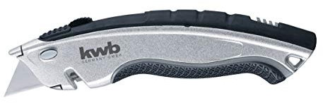 kwb PROFI Coltello con taglierina cordone 013320 (4 lame trapezoidali, ritrattatura automatica della lama, alloggiamento in metallo), 60 x 19