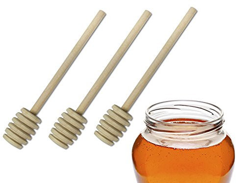 Vetrineinrete® Cucchiaio in Legno per Miele 3 Pezzi Bastone dosamiele Bastoncino dosatore spargimiele da Cucina 51017 C13