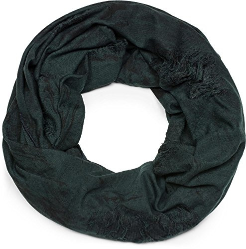 styleBREAKER Loop Schal gemustert im Destroyed Vintage used Look, Schlauchschal, Tuch, Unisex 01016150, Farbe:Petrol