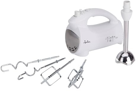 Jata BT575 Batidora Mezcladora 400 W, 5 Accesorios 2 Espirales para Amasar 2 Varillas para Mezclar y Brazo Batidor, 5 Velocidades, Función Turbo