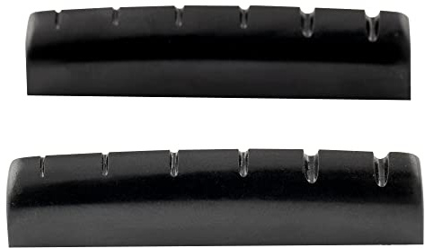 Musiclily Pro 43mm Skårad Översadel LP-stil Platt Botten, Svart (2 st) | Urea Resin Plast,för 6-strängar LP och Akustisk Gitarr