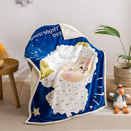 Fansu Manta Bebé Recién Nacido Doble Capa Invierno Cómoda Franela Mantas para Cuna Cama Infantil 4 Estaciones Mantitas Suave Para Niños Niñas (100x140cm,oveja pequeña)