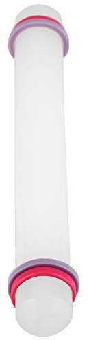 Mattarello, BuyWeek 9 pollici di plastica bianca antiaderente torta fondente rullo pasta biscotto con anello strumento di cottura da cucina