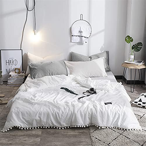 Chickwing Blatt Tagesdecke Bettüberwurf Gesteppt, Chickw1 Seersucker Einfarbig Tagesdecke Schlafzimmer Steppdecke Decke Überwurf Wohnzimmer Sofaüberwurf für Einzelbett (Weiß,200x230cm)