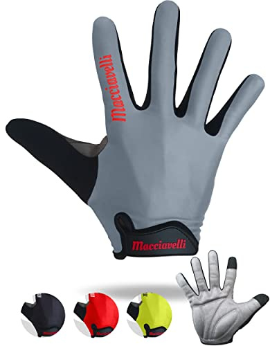 MACCIAVELLI® - Guantes de Ciclismo, Guantes MTB, Guantes Táctiles Apto para Bicicleta de Carretera y de Montaña, para Hombres y Mujeres