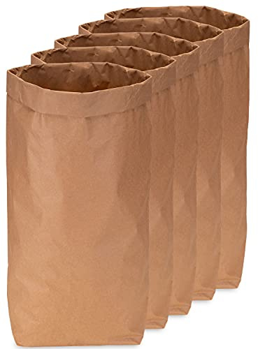 Lifestyle Lover Papiersack Paper Bag Sack Kraftpapier Beutel Mülleimer Braun (5er Pack DIY)
