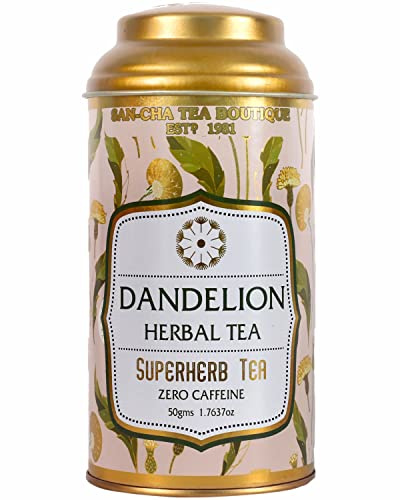 SAN-CHA Tea Boutique - Thé pissenlit super herbacé fabriqué à partir de feuilles de pissenlit 100 % (50 x 3 tasses) - Thé naturel pour le corps et le foie - Thé sans caféine - 50 g - 1 pièce