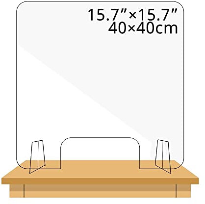BcofoA Schreibtisch Trennwand,Acryl-Bürotrennwand, Spuckschutz Acrylglas,Thekenaufsatz Trennwand,Niesschutzschild，Schutzschirm für Schreibtisch, Schreibtischschutzschirm,mit Transaktionsluke