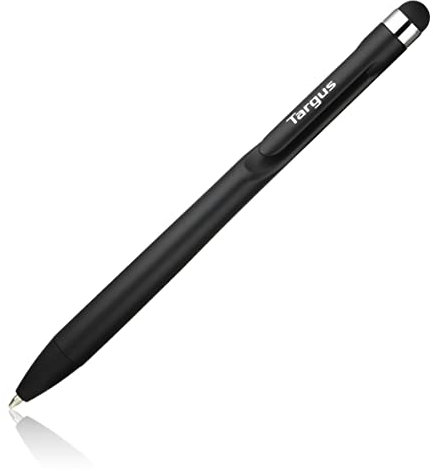 Targus Lápiz óptico y bolígrafo 2 en 1 Stylus & Pen, lápiz táctil Antimicrobiano, lápiz Universal para teléfonos Inteligentes y Pantallas táctiles – Negro, AMM163AMGL