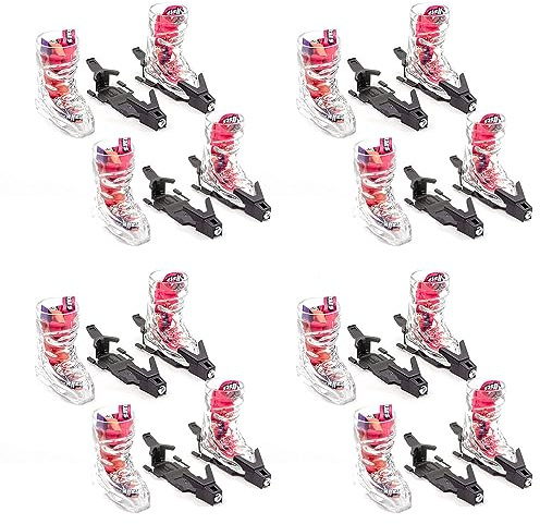 Herzeug 12 bicchieri a forma di sci con attacco e cordino. L'attrazione assoluta per ogni festa ApresSki. Perfetto come regalo di compleanno o semplicemente perché! (12 bicchieri, con cordino)