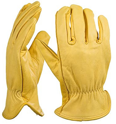 Gants de Jardinage Peau de Mouton Cuir Gants de Travail Le Jardinage Extérieur Polyvalent Gants de Jardin pour Femmes et Hommes,M