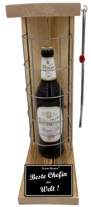Bitburger Pils Geschenk für Chefin Geburtstag Weihnachten Eiserne Reserve Gitterkäfig BiergeschenkText s/w Beste Chefin der Welt Bier (1 x 0.5 l)