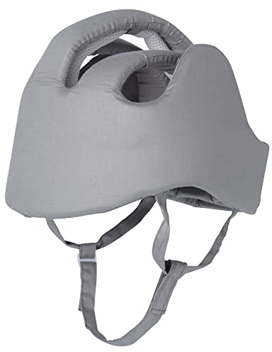 Thick Protection Helmet for Elderly Youth Kids Adults,Head Protection for Elderly Falls,Soft Helmet for Epilepsy Seizures Prevent Head Injuries,Safety Bump Cap,for Home Gardening (Gray Cloth Inner)