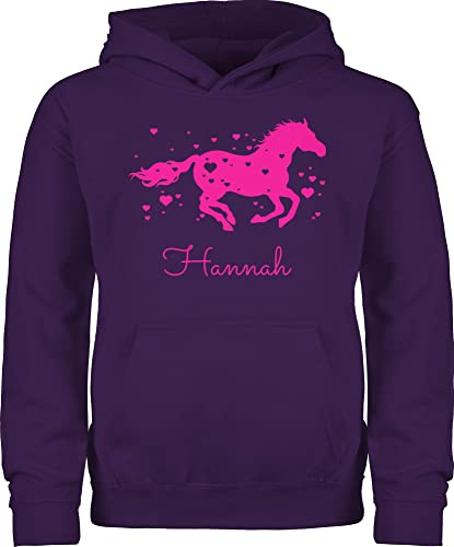 Geschenk mit Namen personalisiert by Shirtracer - Kinder Hoodie Jungen - Pferd - Pferde Geschenk Mädchen